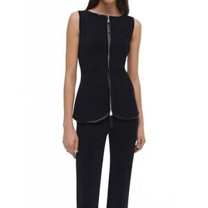 NEW SIMKHAI ren zipper top in black